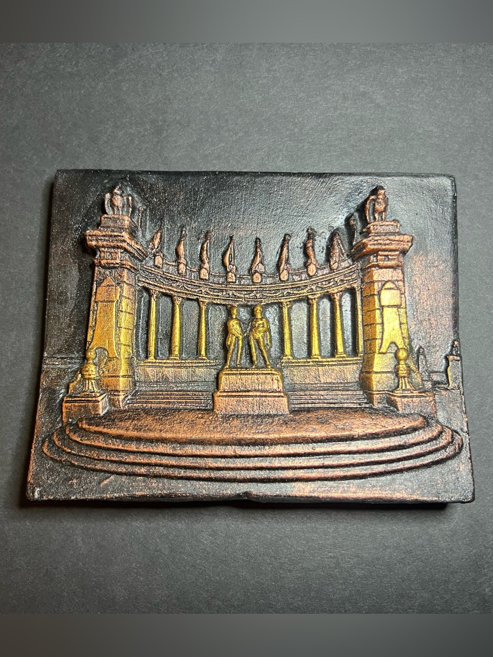 Artisanal Ecuadorian Hemiciclo De La Rotonda in Guayaquil Wall Art Plaque 5.5"